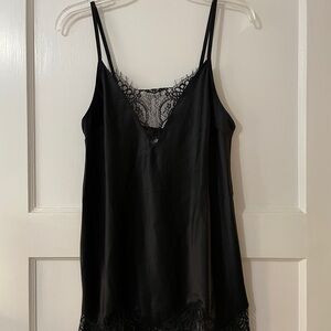Black Lace Slip Nightgown